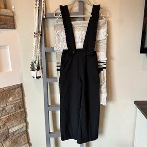 Albion Fit Ruffle strap cropped overall jumpsuit RARE  #22